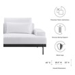 gray couch with chaise Modway Furniture Sofas and Armchairs White
