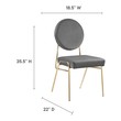 black fabric dining chairs Modway Furniture Gold Gray