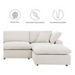blue velvet sleeper sectional Modway Furniture Sofas and Armchairs Ivory