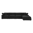 black leather couch with chaise Modway Furniture Sofas and Armchairs Black