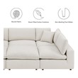 large leather sectional with chaise Modway Furniture Sofas and Armchairs Ivory