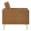 lounge chair brown Modway Furniture Sofas and Armchairs Silver Tan