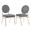 french dining chairs with arms Modway Furniture Dining Chairs Gold Gray