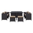 8 seat garden dining set Modway Furniture Bar and Dining Outdoor Dining Sets Espresso Mocha