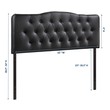 king size bed frame with lights and storage Modway Furniture Headboards Black