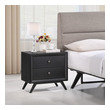 grey wood nightstand Modway Furniture Case Goods Black