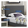 padded king size bed frame Modway Furniture Headboards Headboards and Footboards Gray