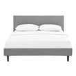 king bed with headboard storage Modway Furniture Beds Light Gray