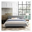 metal headboard and frame queen Modway Furniture Beds Beds Light Gray