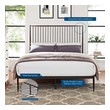 low profile king size bed frame with headboard Modway Furniture Beds Brown