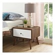 decorating bedside table ideas Modway Furniture Case Goods Walnut White