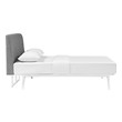 beige queen platform bed Modway Furniture Beds White Gray