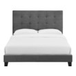 king size upholstered headboard and frame Modway Furniture Beds Gray