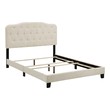 twin metal bed frame with wheels Modway Furniture Beds Beds Beige