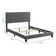 tufted black bed Modway Furniture Beds Beds Gray