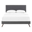 grey velvet bed frame queen Modway Furniture Beds Gray