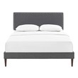 king size platform bed with storage Modway Furniture Beds Gray