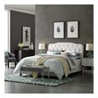 twin bed upholstered headboard Modway Furniture Beds White