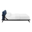 low queen bed frame with headboard Modway Furniture Beds Cappuccino Blue