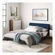low queen bed frame with headboard Modway Furniture Beds Cappuccino Blue