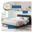 wood frame queen bed frame with headboard Modway Furniture Beds Walnut Gray