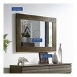 diamond accent mirror Modway Furniture Case Goods Mirrors Walnut