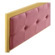 leather headboard double bed Modway Furniture Headboards Gold Dusty Rose