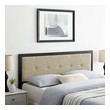 natural linen bed frame Modway Furniture Headboards Black Beige