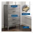 bedroom mirrored chest of drawers Modway Furniture Case Goods Gray