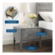 white oak bedside cabinet Modway Furniture Case Goods Gray