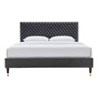 tufted king bed Modway Furniture Beds Charcoal