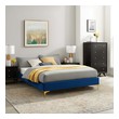 wood and metal bed frame queen Modway Furniture Beds Navy