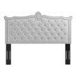white queen bed frame with headboard and footboard Modway Furniture Headboards Light Gray