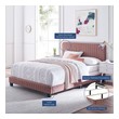 metal frame twin size bed frame Modway Furniture Beds Dusty Rose