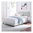queen bed frame with lights Modway Furniture Beds Light Gray