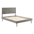 queen tufted upholstered storage platform bed Modway Furniture Beds Gray
