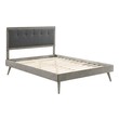 king size bed with storage with headboard Modway Furniture Beds Gray Charcoal
