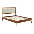 twin to king bed Modway Furniture Beds Walnut Beige
