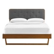 bed with fabric headboard Modway Furniture Beds Walnut Charcoal