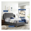 upholstered twin bed frame Modway Furniture Beds Gray