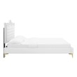 upholstered king bed with storage Modway Furniture Beds White