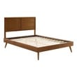 queen metal bedframe Modway Furniture Beds Walnut