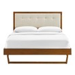 twin bed frame and headboard Modway Furniture Beds Walnut Beige