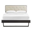 with of a twin bed Modway Furniture Beds Black Beige