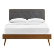 twin to king Modway Furniture Beds Walnut Charcoal