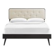 velvet queen size bed Modway Furniture Beds Black Beige