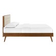 queen size bed frame with headboard wood Modway Furniture Beds Walnut Beige