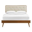 queen size bed frame with headboard wood Modway Furniture Beds Walnut Beige