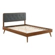 low profile king size bed frame with headboard Modway Furniture Beds Walnut Charcoal
