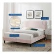 king fabric headboard and frame Modway Furniture Beds Pink